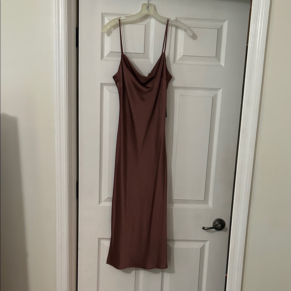 Express Cocoa Brown Midi Dress